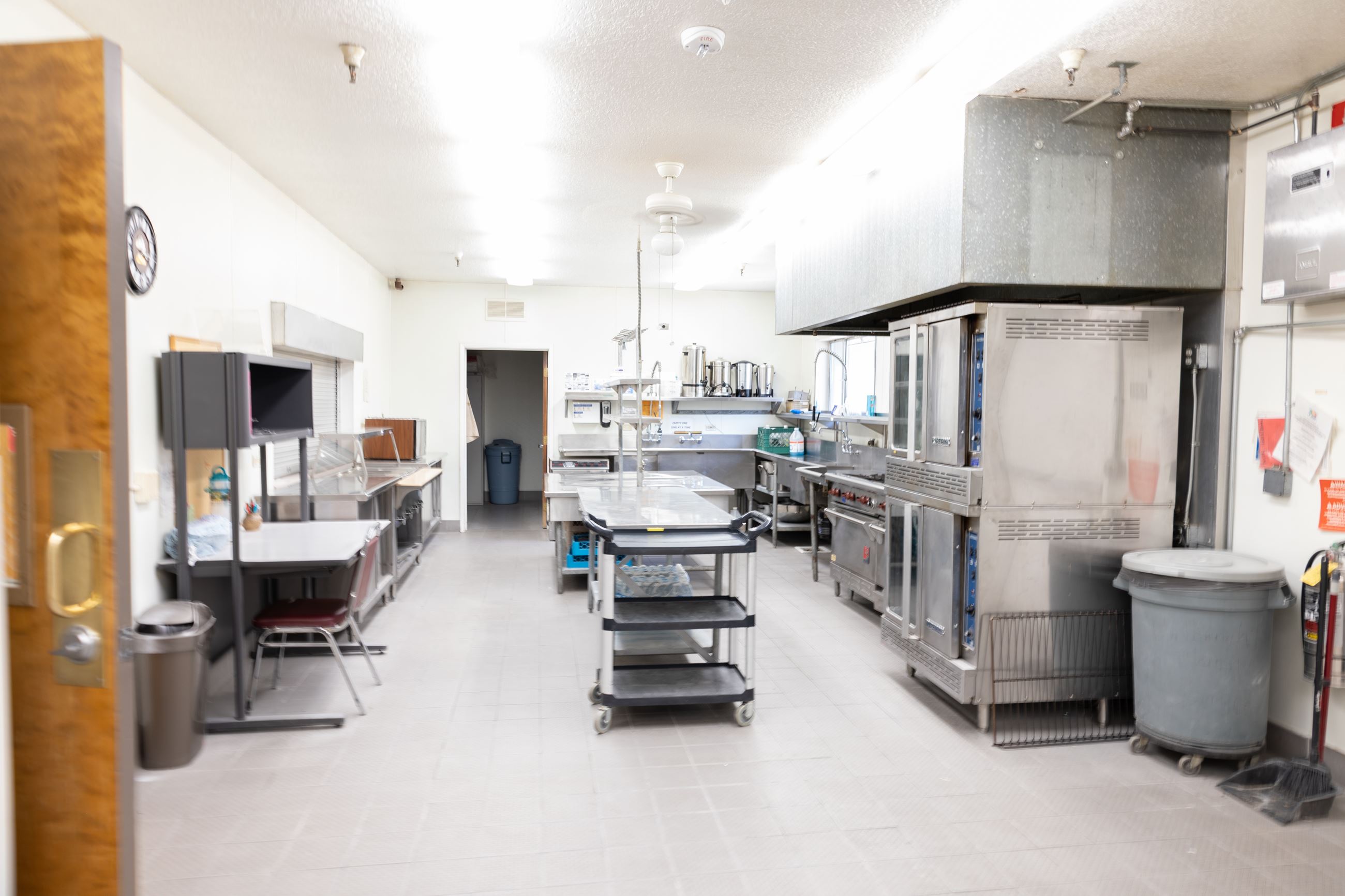 The Albiani Recreation Center kitchen is connected to Lippincott Hall
